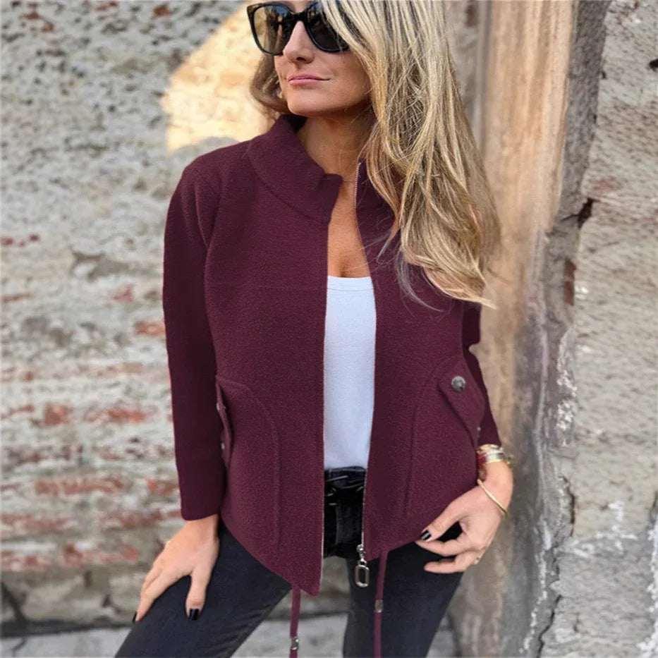 Woolen Lapel Suit Jacket Loose Fit Winter Blazer - ZA-Zola