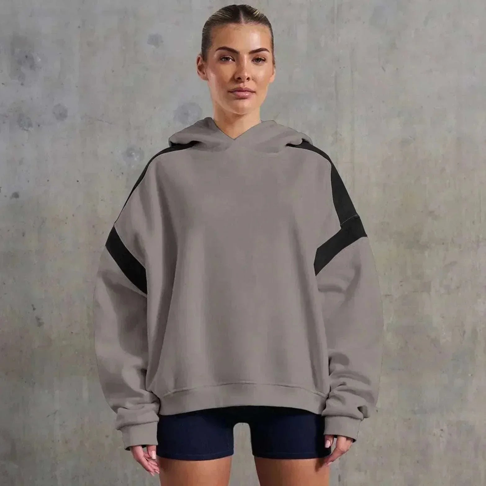 Contrast Drop Shoulder Hoodie for Women - ZA-Zola