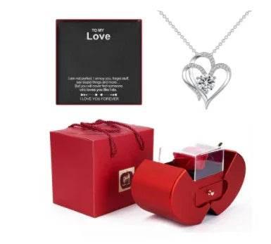 Eternal Rose Necklace Gift Box – Apple Shaped Jewelry Box - ZA-Zola
