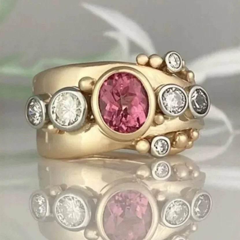 Multicolor Zircon Ring | Bold Statement Geometry - ZA-Zola