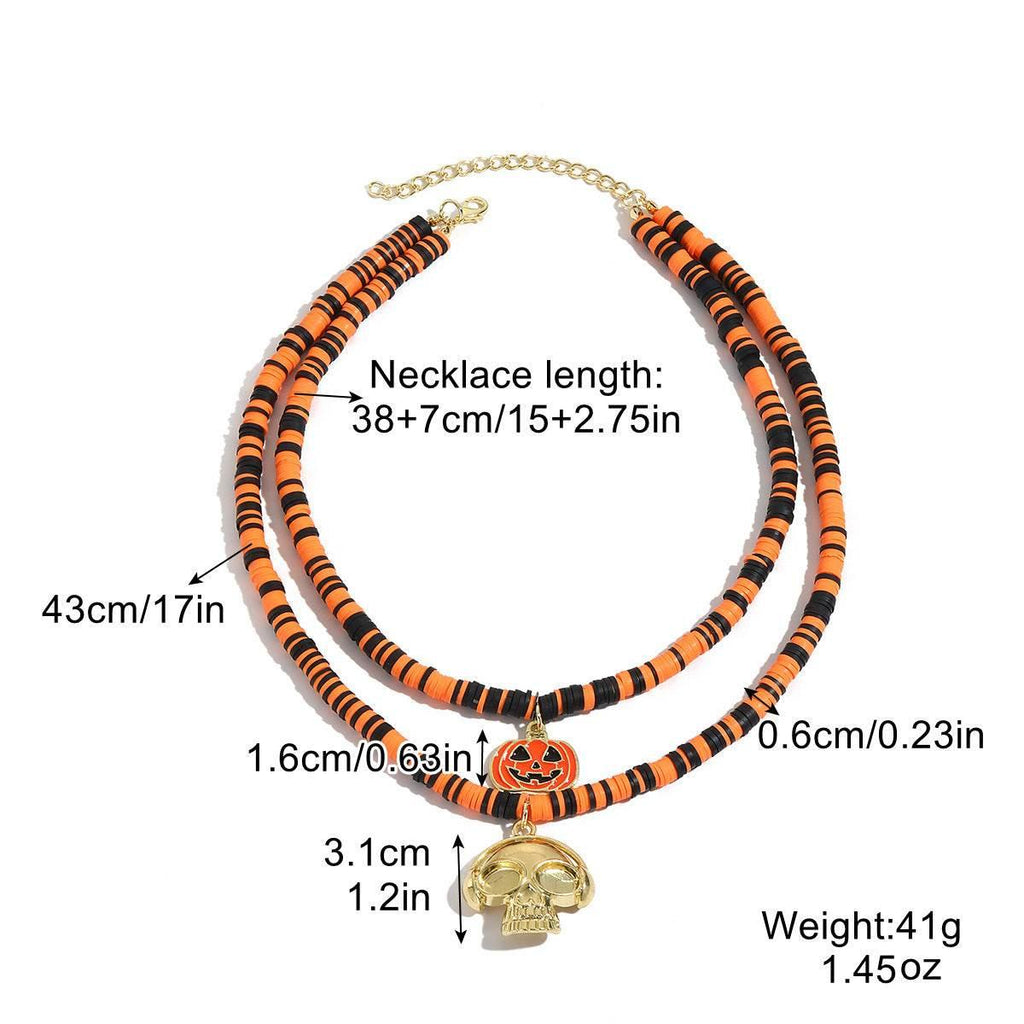 ZA-Zola Halloween Bat Ghost Skull Necklace - ZA-Zola