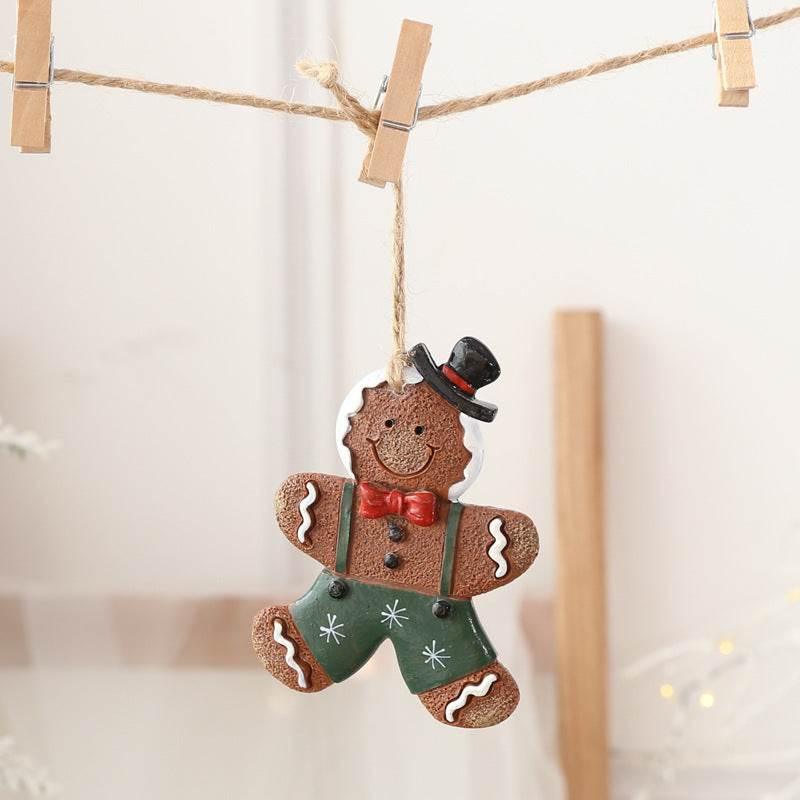 Christmas Gingerbread Snowman Pendant Cute Small Decor - ZA-Zola