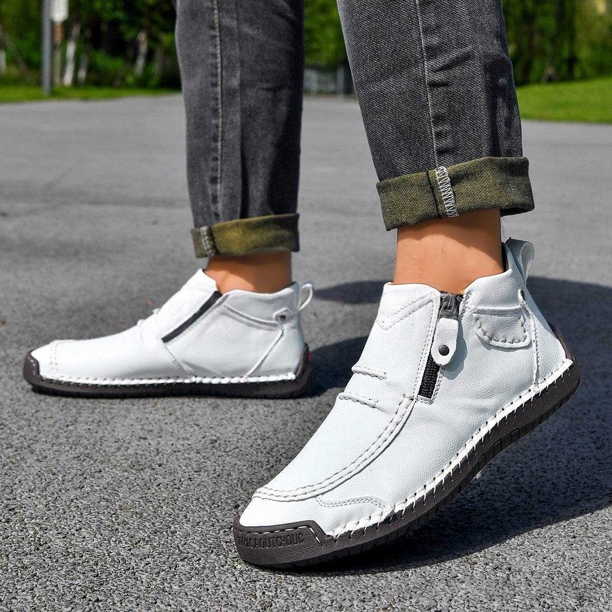 Men’s Flats Ankle Boots | Casual Side Zipper Fashion Shoes - ZA-Zola
