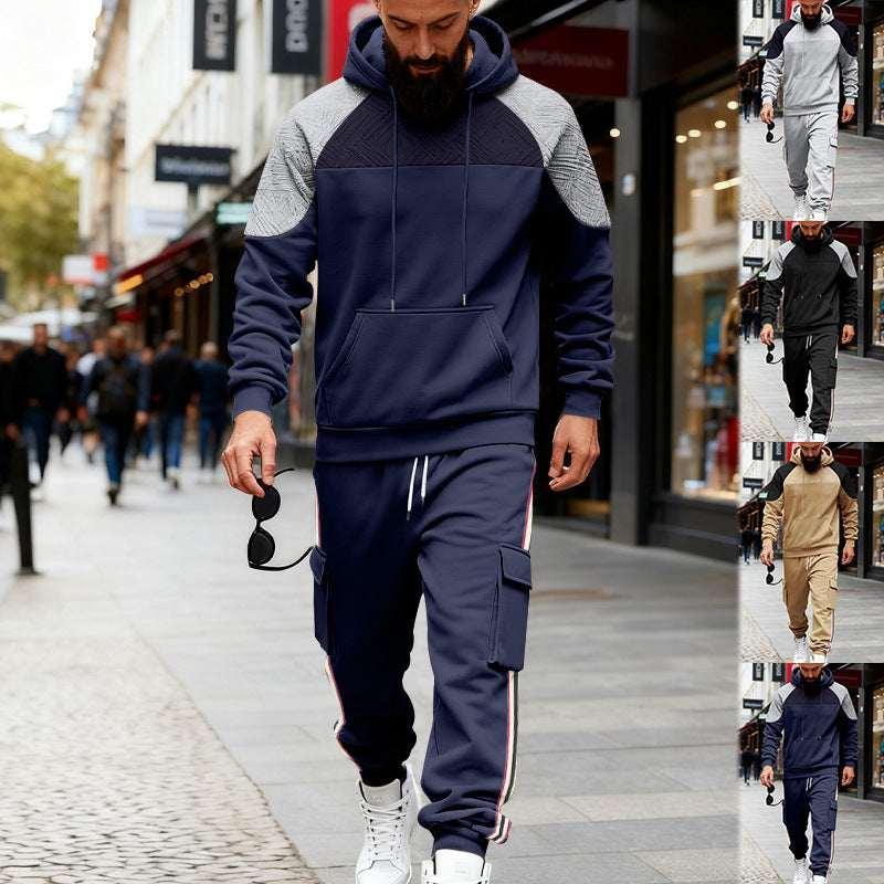 Color-block Hoodie Sweatpants Set | Casual Comfort - ZA-Zola