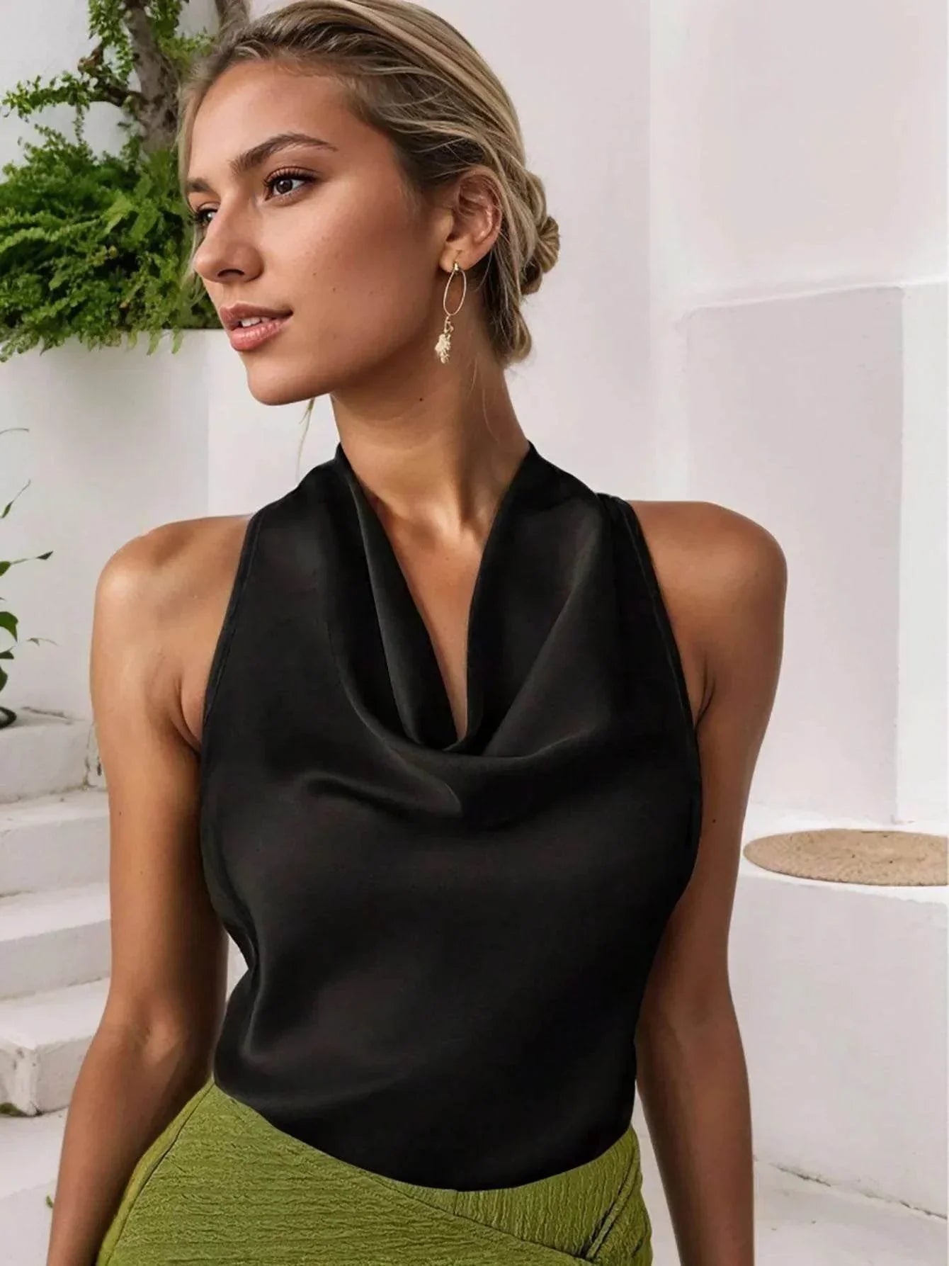 Halter Neck Backless Swing Collar Vest – Women's - ZA-Zola