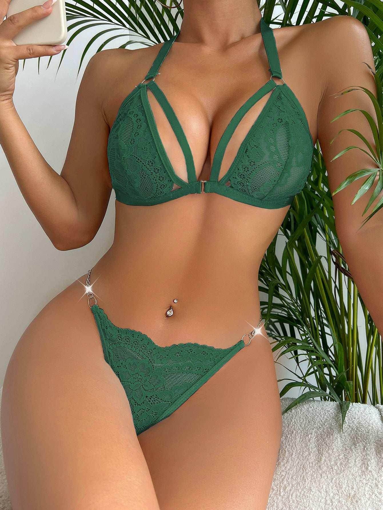 European & American Lace Seduction Lingerie T-back Suit - ZA-Zola