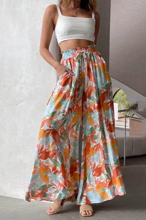 Floral Wide-Leg Beach Pants – Summer Vibes Only - ZA-Zola