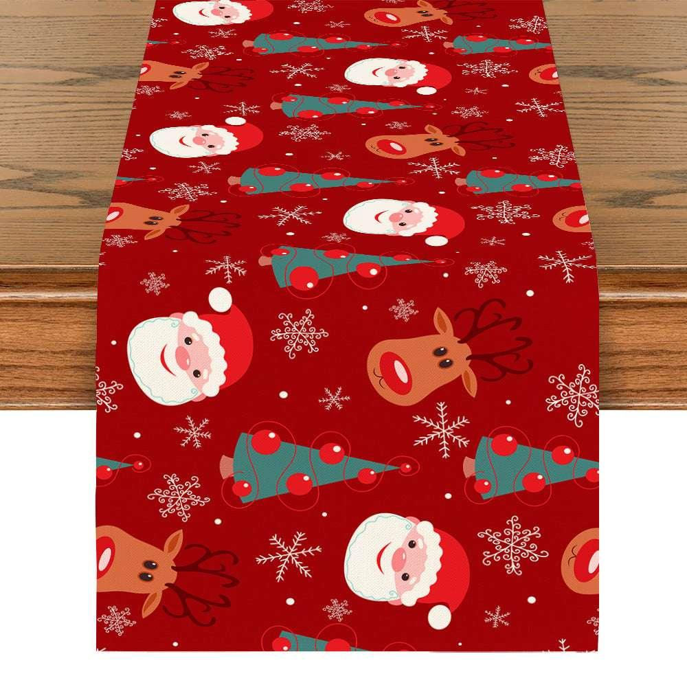 Snowman Table Mat – Linen Printed Christmas Table Runner Décor - ZA-Zola