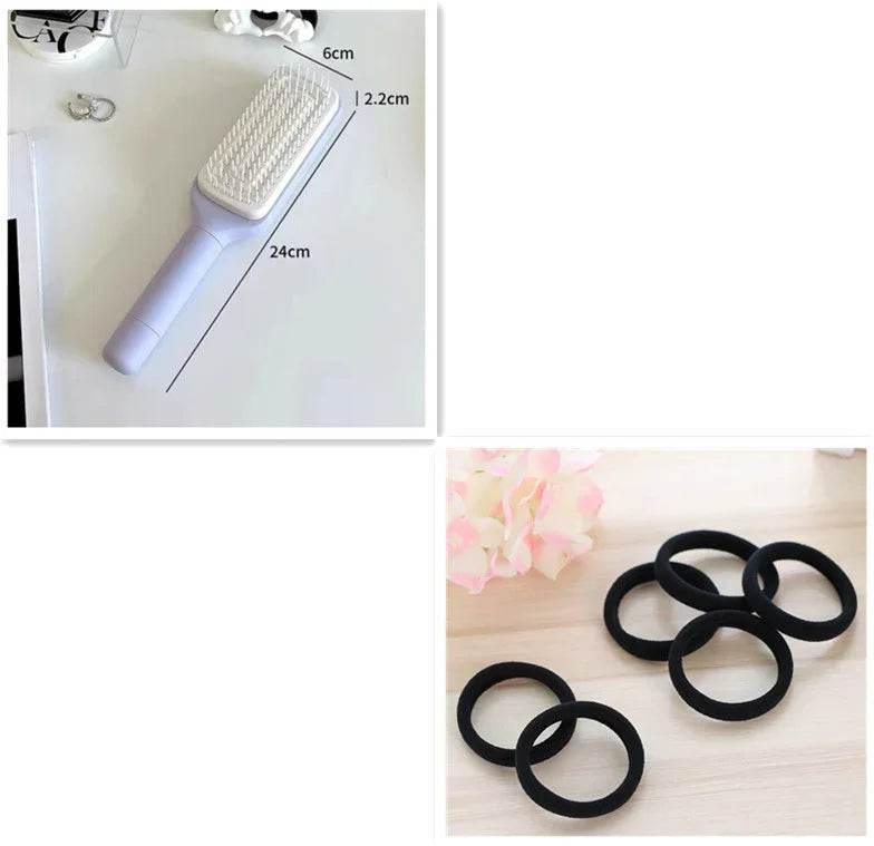 4-in-1 Self-Cleaning Hair Brush – Anti-Static & Massage - ZA-Zola