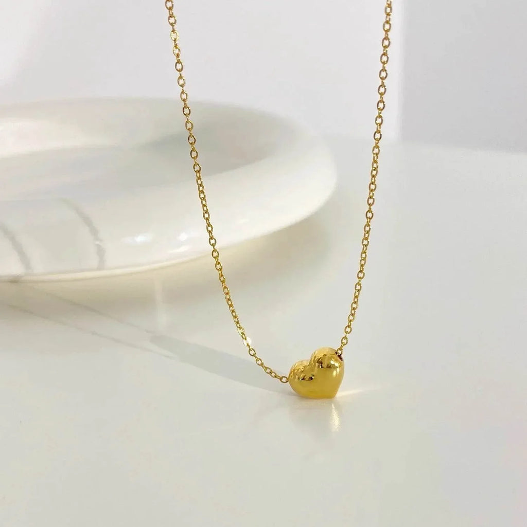 3D Love Heart Necklace for Women – Titanium Steel Jewelry - ZA-Zola