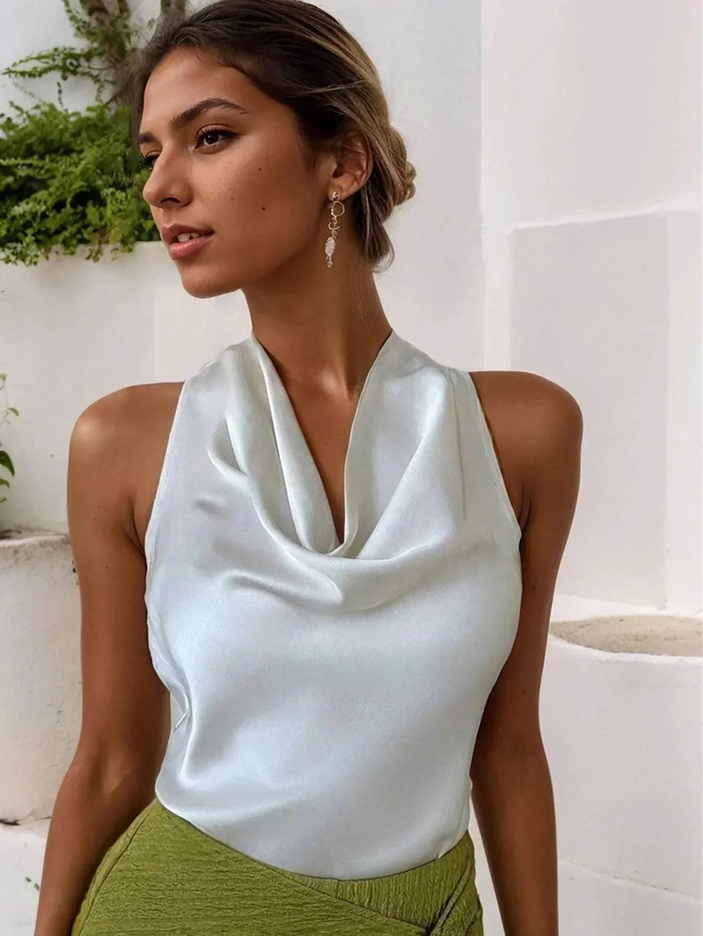 Halter Neck Backless Swing Collar Vest – Women's - ZA-Zola