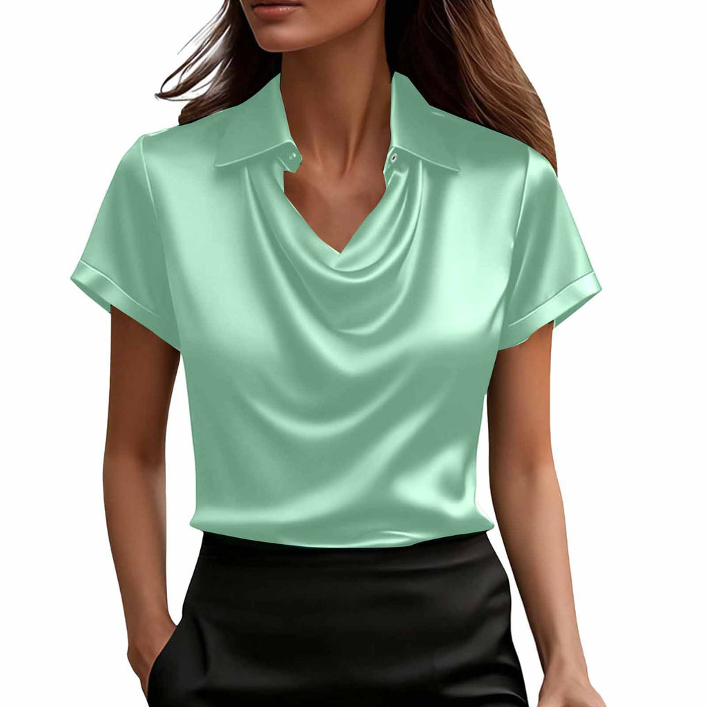 Solid Lapel Summer Casual Shirt | Women Fashion