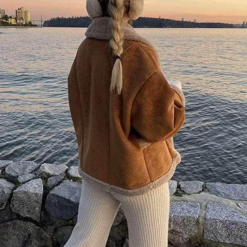 Lapel Woolen Coat with Pockets – Women’s Winter Jacket - ZA-Zola