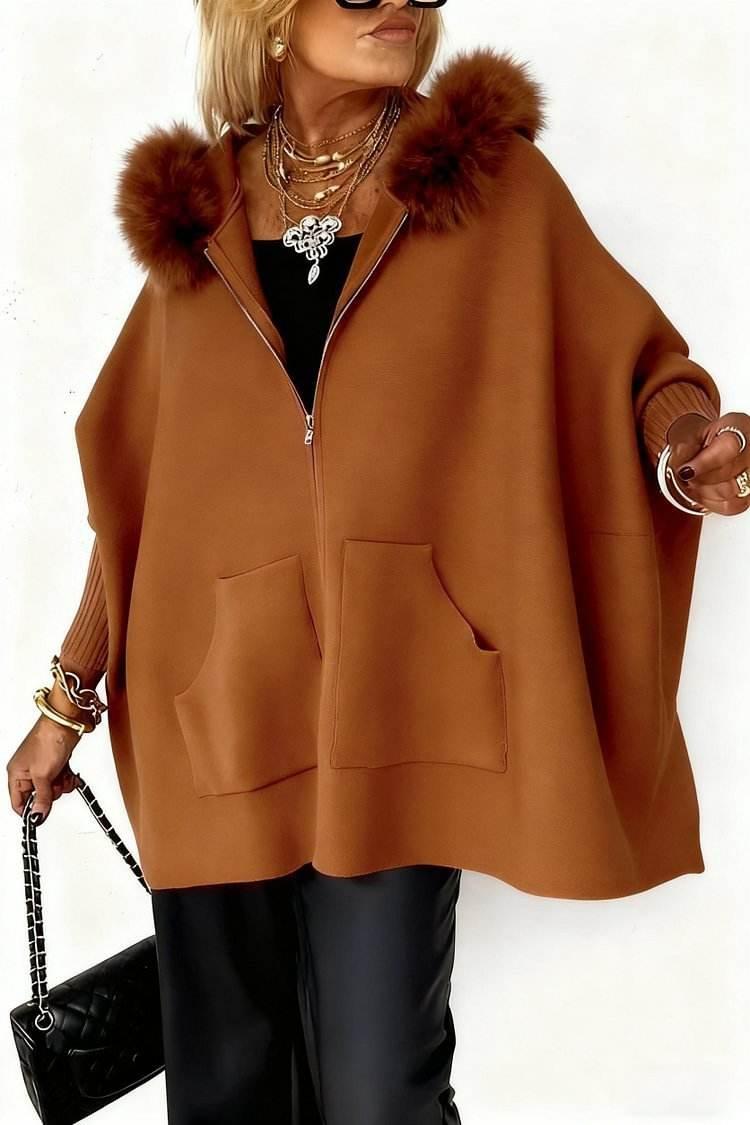 Plush Hooded Cardigan for Women | Warm Zip-Up Knit Jacket - ZA-Zola