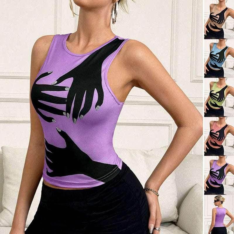 Y2K Printed Tank Vest – Sleeveless Streetwear Top - ZA-Zola