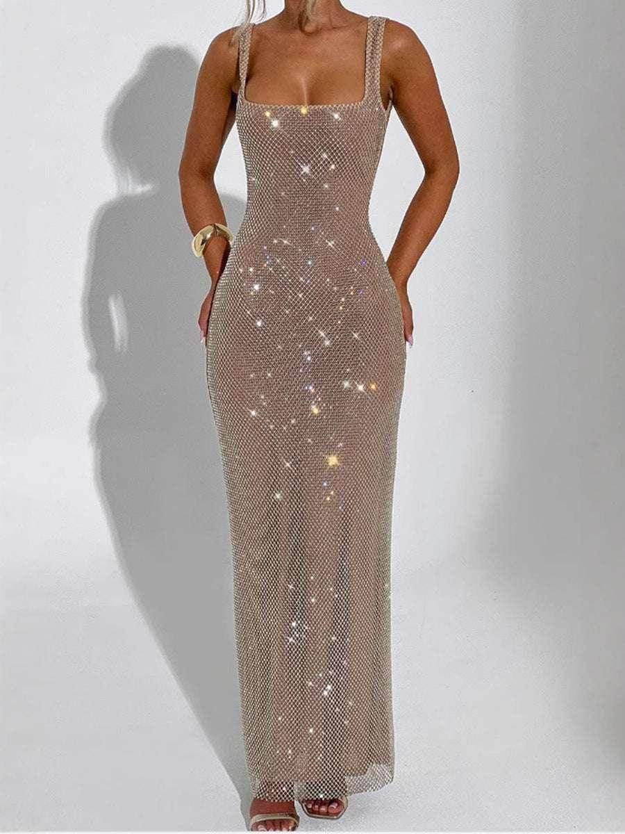Sexy Sequin Double-Strap Dress – Dazzling & Chic - ZA-Zola