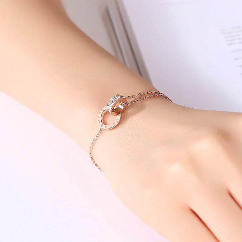 Zircon Diamond Titanium Steel Bracelet – Elegant - ZA-Zola