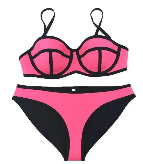 Neoprene Backless Bikini – Quick-Dry Swimwear - ZA-Zola