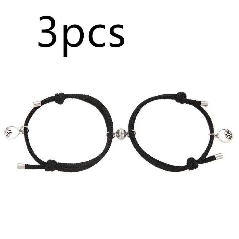 Magnetic Couple Distance Bracelet Set - Alloy - ZA-Zola