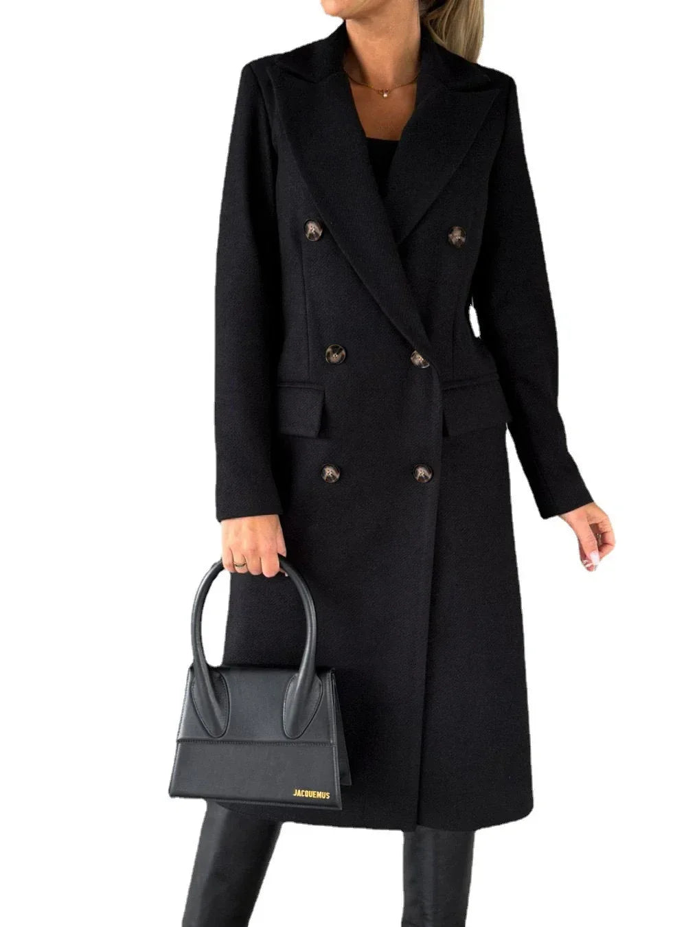 Women Double Breasted Coat Long Sleeve Street - ZA-Zola