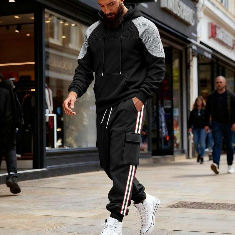 Color-block Hoodie Sweatpants Set | Casual Comfort - ZA-Zola