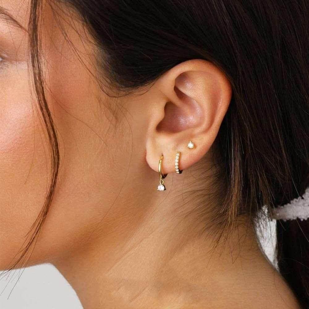 14K Brass Zircon Earrings Set – Chic & Stylish for Women - ZA-Zola