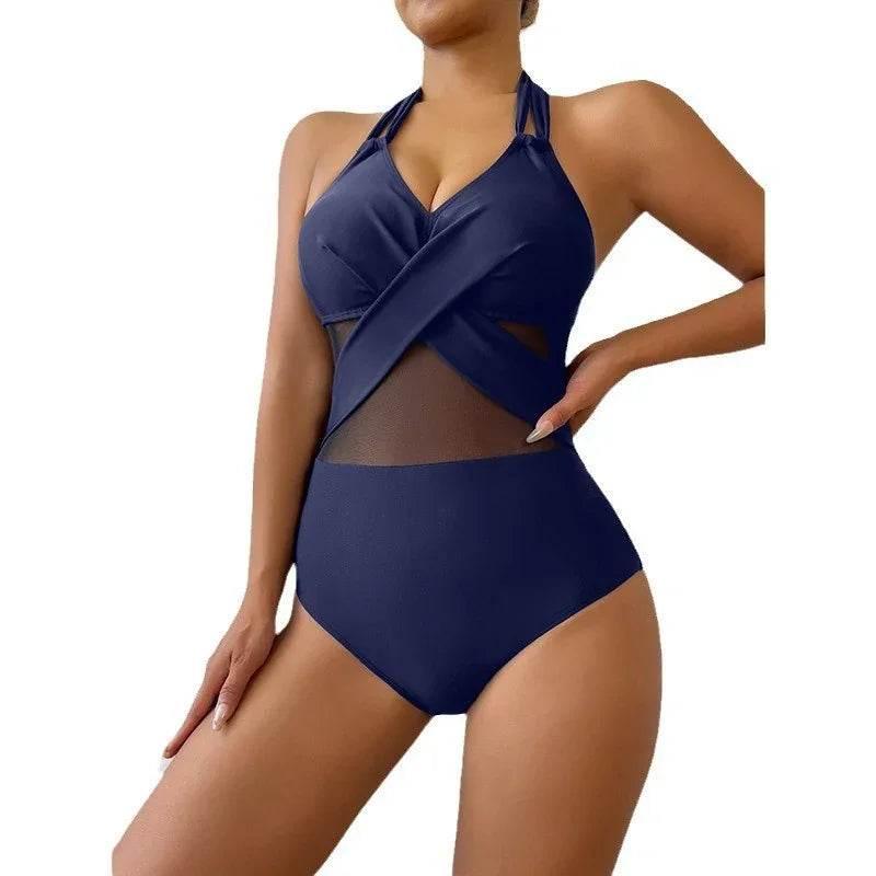 Stylish One-Piece Swimsuit - Solid Color for Women - ZA-Zola