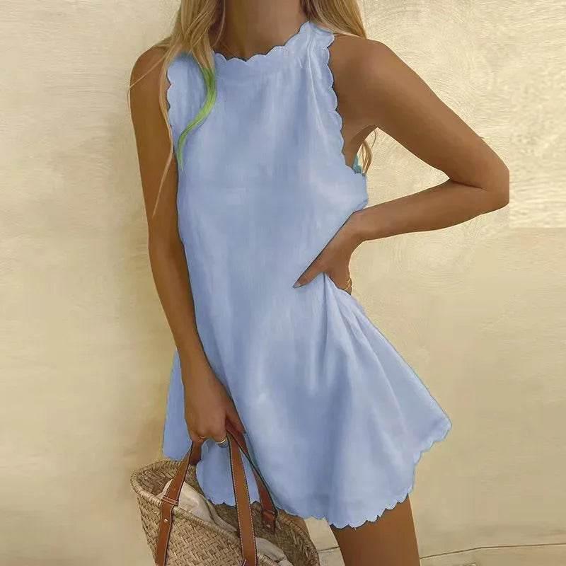 Sexy Loose Sleeveless Linen Dress for Women - ZA-Zola