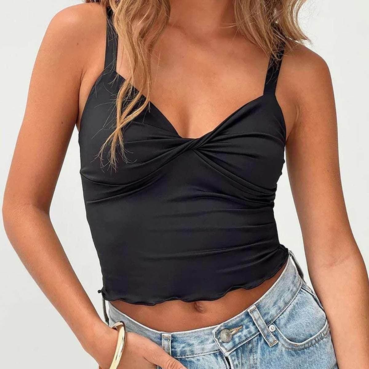 Bow Backless Camisole Tank – Slim Fit Crop Top - ZA-Zola