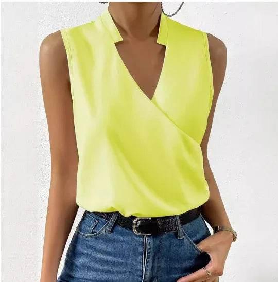 Chic V-Neck Sleeveless Casual Top for Women - ZA-Zola