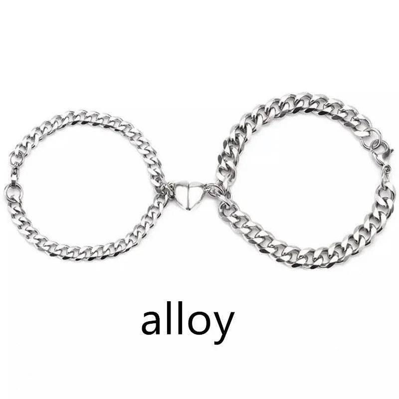 Magnetic Heart Couple Bracelets Titanium Steel - ZA-Zola