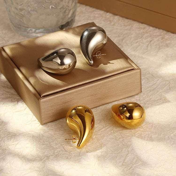Chubby Water Drop Stainless Steel Earrings – Shop Now! - ZA-Zola