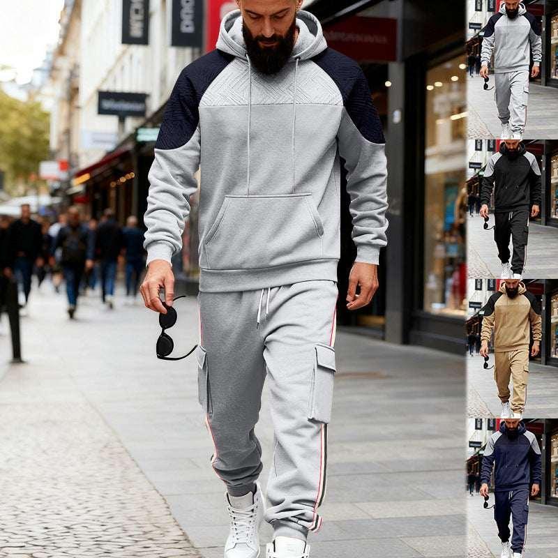 Color-block Hoodie Sweatpants Set | Casual Comfort - ZA-Zola