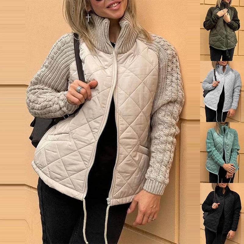Winter Stand Collar Cotton Jacket – Warm Zipper Coat for Women - ZA-Zola