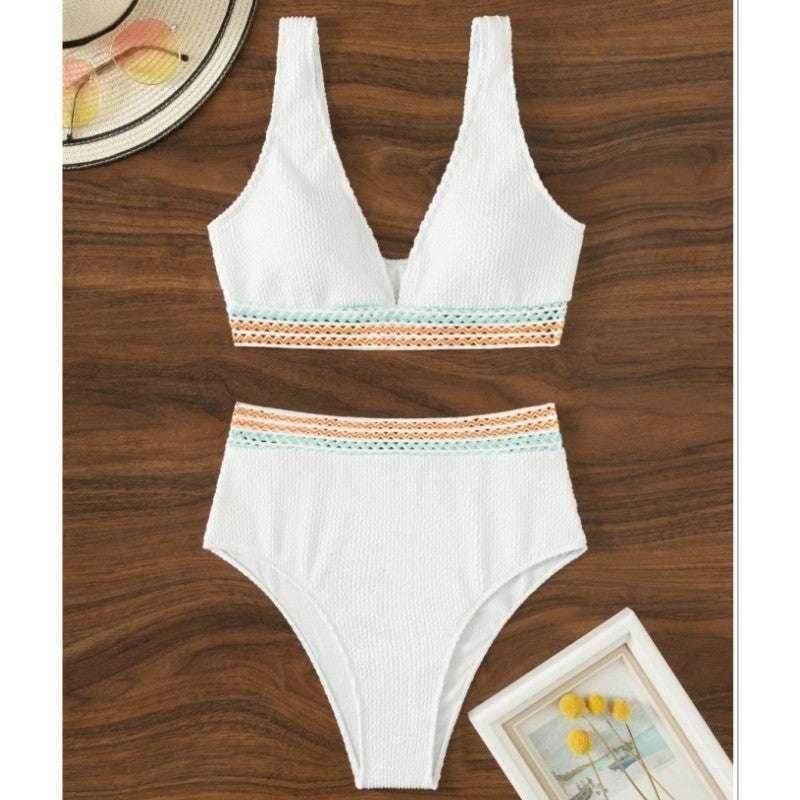 High Waist Split Bikini - Solid Colors, Stylish & Comfortable - ZA-Zola