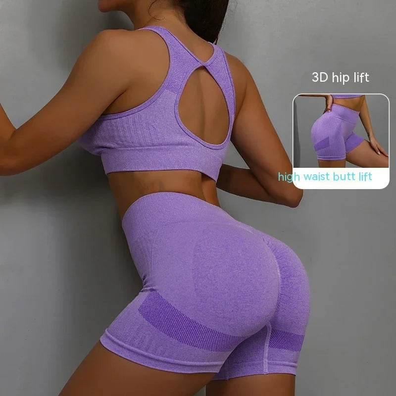 Breathable Yoga Set – Bra & Shorts 2pcs Suit - ZA-Zola