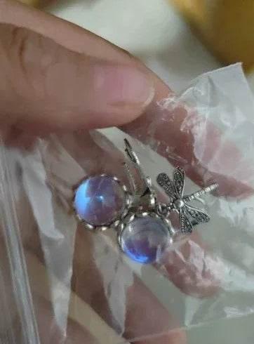 Boho Dragonfly Moonstone Drop Earrings Women - ZA-Zola