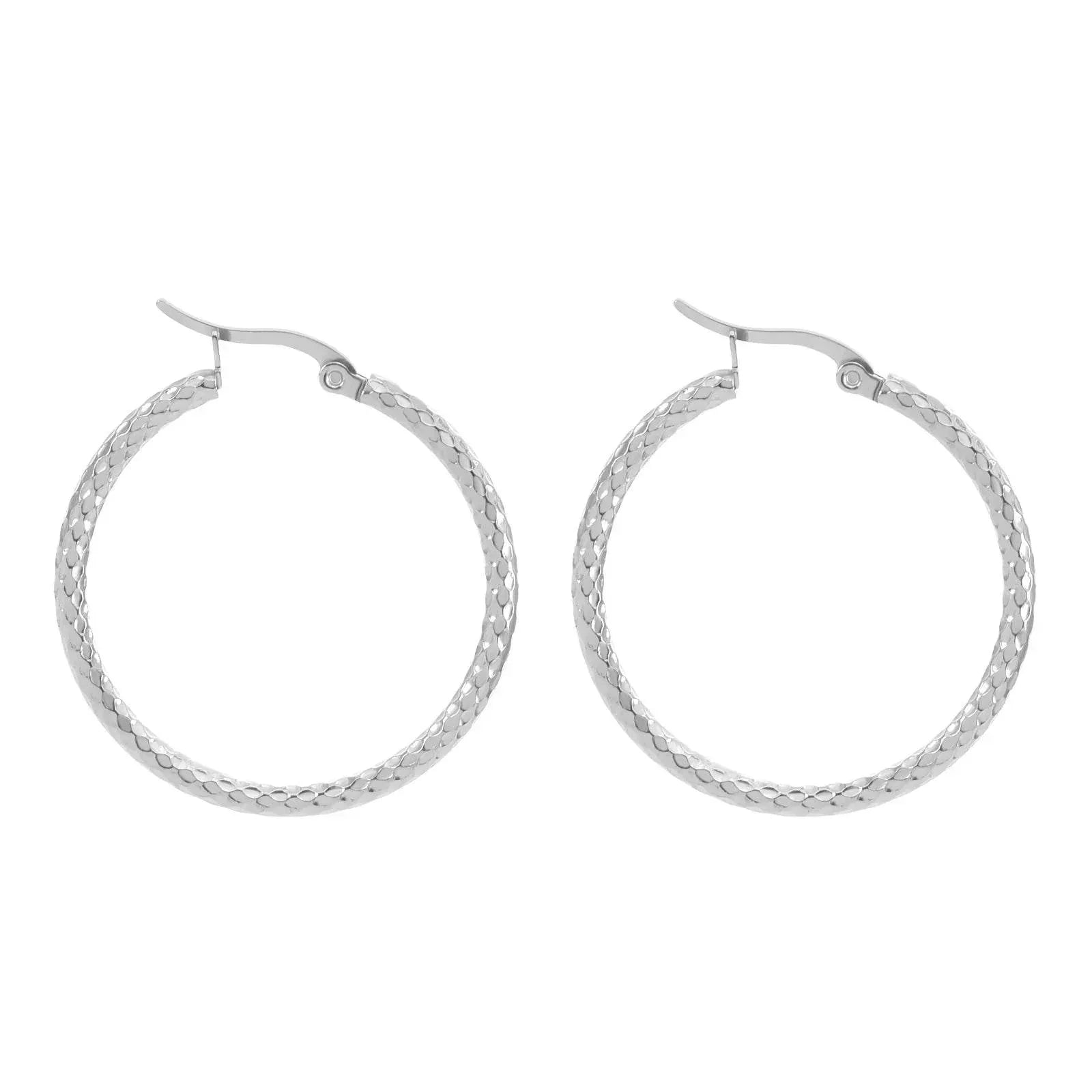 18K Gold-Plated Round Emboss Earrings for Women - ZA-Zola