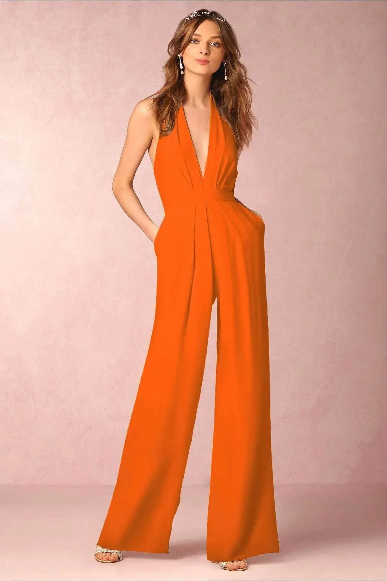 Sleeveless Halter Jumpsuit – Sexy & Chic Fit - ZA-Zola