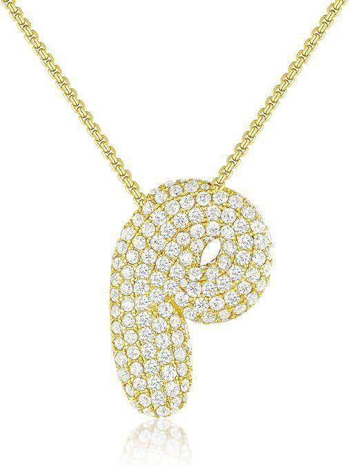 Zircon Balloon Letter Pendant Necklace for Women - ZA-Zola
