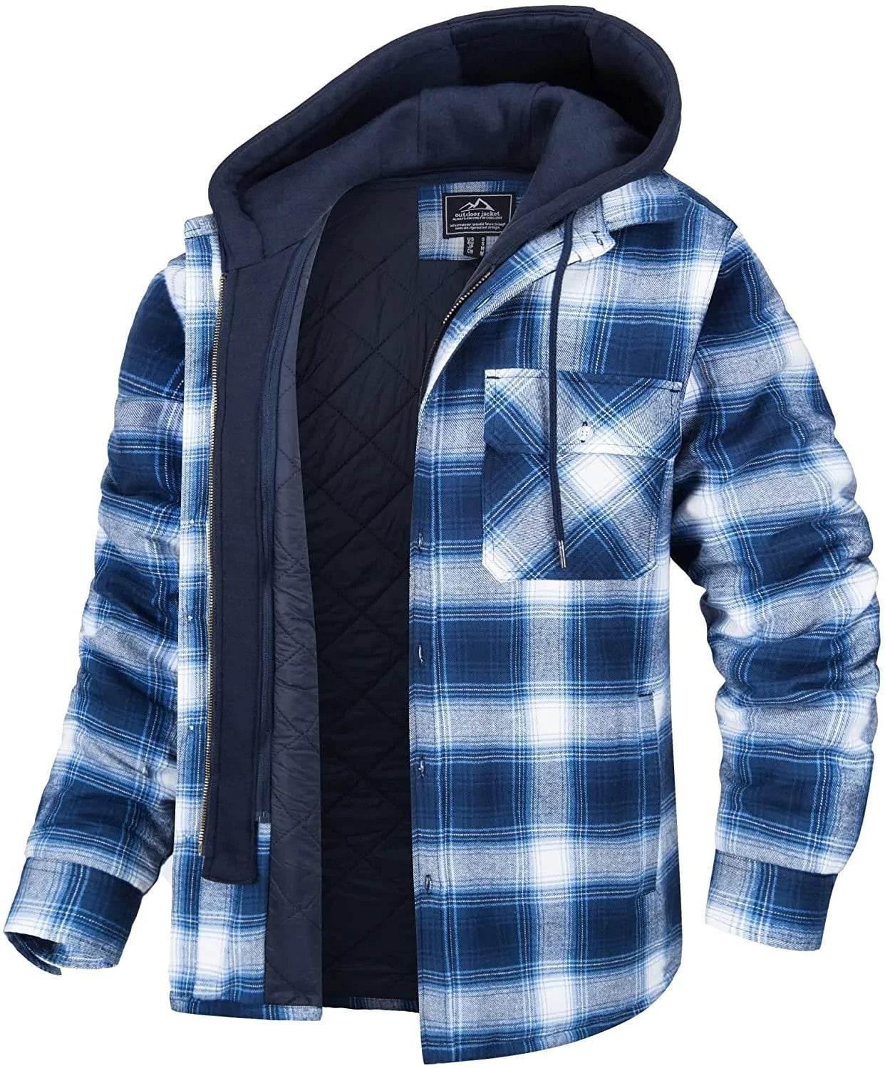 Fashion Casual Men's Plaid Hooded Coat | Winter Warm Outerwear - ZA-Zola