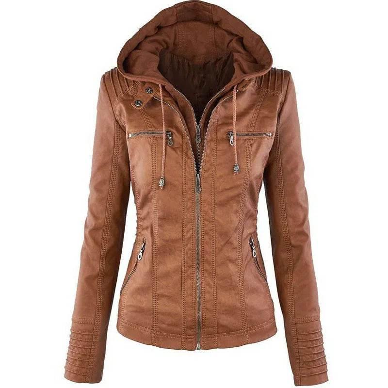 Women’s PU Hooded Jacket – Autumn Winter Style - ZA-Zola