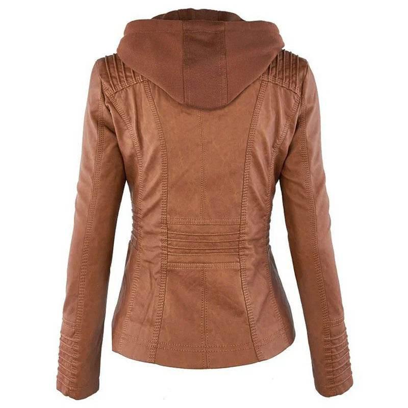 Women’s PU Hooded Jacket – Autumn Winter Style - ZA-Zola