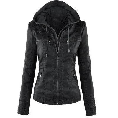 Women’s PU Hooded Jacket – Autumn Winter Style - ZA-Zola