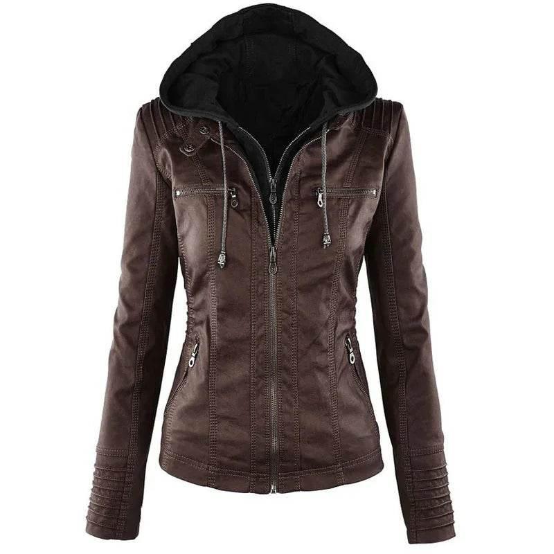 Women’s PU Hooded Jacket – Autumn Winter Style - ZA-Zola