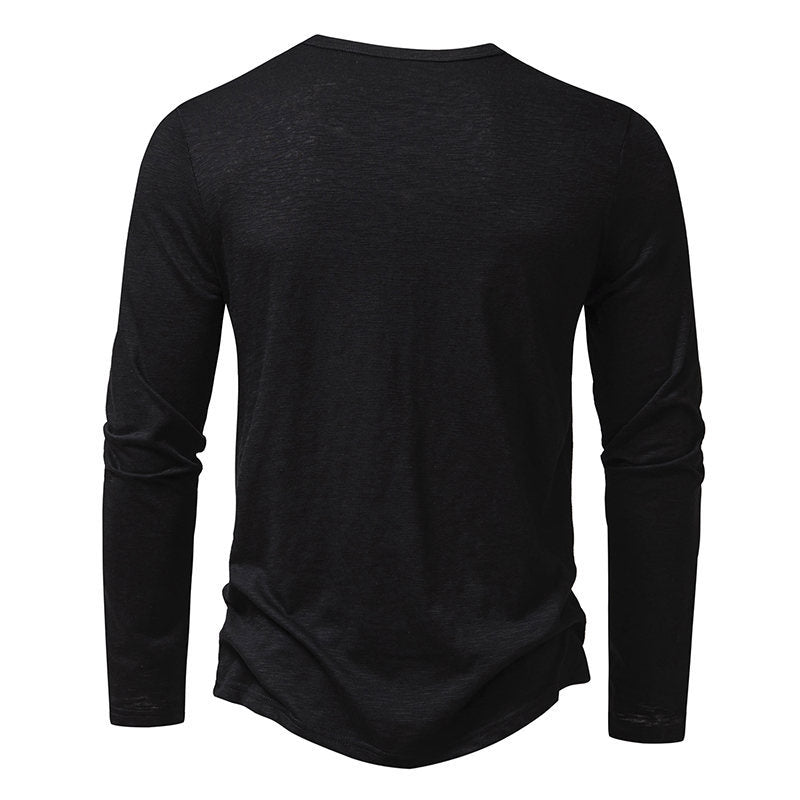 Black long-sleeve shirt on a white background
