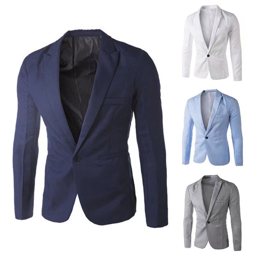 Collection of men's blazers in various colors on a white background