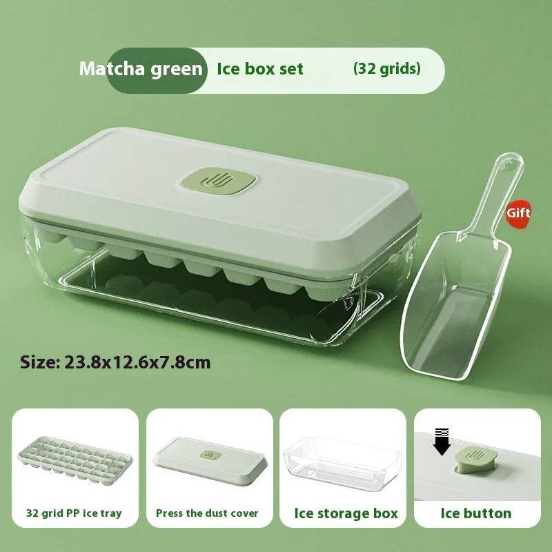 32 Grid Ice Cube Tray with Lid & Shovel – Easy Release - ZA-Zola