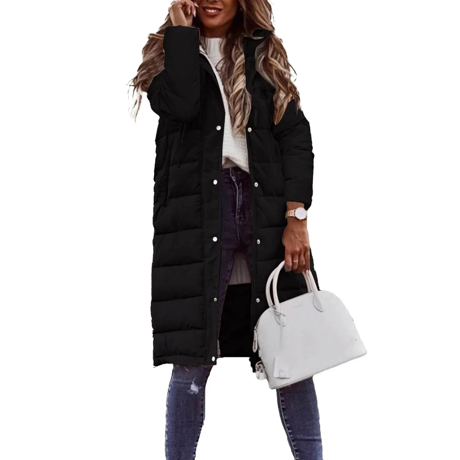 Hooded Single-Breasted Mid-Length Cotton Coat for Women - ZA-Zola