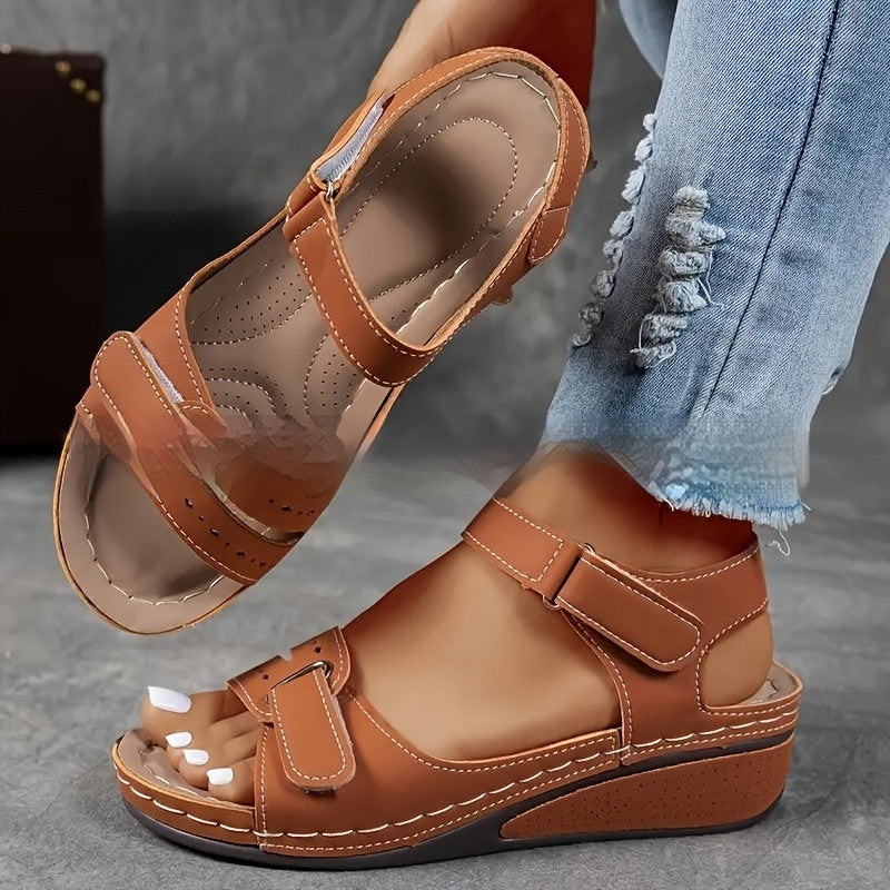 Women’s Plus Size Thick Sole Velcro Strap Comfort Sandals